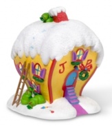 As cute as Cindy-Lou Who herself, this Who-ville house bursts with the whimsical splendor of Dr. Seuss. Bags of presents and decorations left behind by the Grinch welcome Christmas to any home.