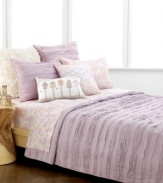 Bring casual comfort to your Style&co. bed with this quilted sham, featuring rows of plush pleating in a chic lavender tone for a soothing look and feel.