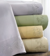 Luxe 300-thread count cotton offers a smooth and ultra-soft finish to this Laurel Leaf sheet set, featuring decorative embroidery along the edge for an artistic twist to this simple design.