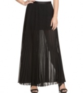 Add trend-right fun to your skirt collection with this sheer, pleated maxi skirt from Baby Phat!