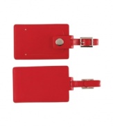 Leave your mark on your luggage with these easily-identifiable tags, which put a bright spin of standout color on your bag. Simply insert your personal information or slide your business card into the slot, snap the tag to your bag and get a move on.