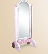 From the Bouquet Collection. This beautifully hand-painted, tilt design is the perfect size for the little princess.Tilts forward and back 20W X 51H X 15D Constructed of MDF ImportedRecommended for ages 3 and up Please note: Some assembly may be required. 