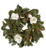 A unique take on tradition, this Magnolia holiday wreath from Winward is perfect for decorating in winter months with its peaceful blossoms.