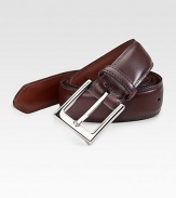 EXCLUSIVELY OURS. Rich Italian kipskin leather with a polished nickel buckle. About 1¼ wide Made in USA