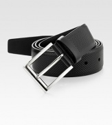 Textured calfskin with metal buckle.About 1¼ wide Made in Italy