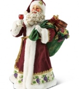 A Christmas toast! This Santa prefers that you leave him Merlot instead of milk and cookies. What a fun touch to your decorative holiday display!