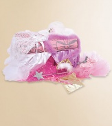 Fairy tales come true with this pretty, pretty princess-inspired dress up trunk. Includes 2 dresses in pink and white, 2 sashes in silver and gold, a magic wand, tutu, boa, hat, veil, and more.Suitable for ages 3 and upImported