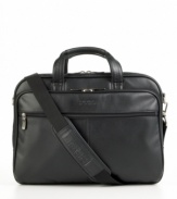 This business portfolio has a classic look with casual flair, giving you the versatility you need in life. The front compartment features a padded computer pocket and three open top pockets for accessories, while a rear two-file divider rounds out your business essentials. Limited lifetime warranty.