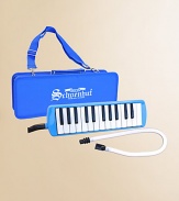 This beautiful, child-sized melodica is played by blowing into a specially designed mouthpiece, resulting in rich, captivating tones as notes are tapped on the keyboard. Musicians consider the melodica's sound a great mix of woodwind and key instruments.