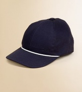 He'll have a ball in this classic baseball cap with contrasting trim.Adjustable backCottonImported