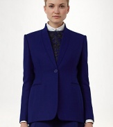 Shawl-collar style impeccably tailored in fine wool twill.Notched lapelOne-button frontSlightly fitted waistTwo welt pocketsWoolDry cleanMade in ItalyModel shown is 5'9½ (176cm) wearing US size 2. 
