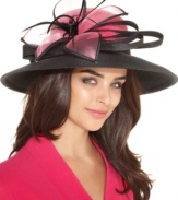 The look of Camelot: this glamorous church hat from August lends an air of sophistication to your favorite sundress.