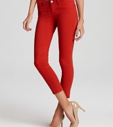 Ever-so-slightly cropped, these vibrantly hued J Brand skinny jeans will keep you looking city-chic from season to season.