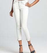 Articulated in an ultra-light wash, these J Brand skinny jeans feature contrast stitching for added interest.