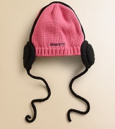 Keep your little one safe from the elements in this adorable, hand-knit headphone hat with logo detail on the back.Strings tie beneath chinAcrylicMachine washImported