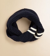 Stylish and collegiate-inspired, a warm snood replaces the classic hat and scarf and provides cozy warmth in a ribbed and striped design of plush cotton.Twisted, tubular designCottonMachine washImported