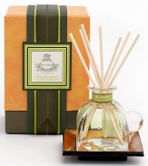 Presented in a beautiful, hand-blown Italian crystal perfume bottle with a glass stopper, AGRARIA Lemon Verbena PetitEssence is filled with a special formulation of a brisk Lemon Verbena fragrance oil, evoking the fresh, clear exuberance of lemon-scented verbena leaves enhanced with a touch of Caribbean Lime and hints of rose and jasmine. Exact miniatures of the larger AGRARIA AirEssence Elegantly gift-boxed with seven 5-inch bamboo reeds 1.7 oz. Includes tray