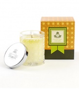 Agraria's 3.4 oz. Crystal Cane Candles are presented in an exquisite package that makes a grand impression. These beautifully luminous, fragrant, and clean burning candles are a special blend of vegetable-based premium soft waxes. Bright and brisk, Lemon Verbena evokes the fresh, clear exuberance of lemon-scented verbena leaves, enhanced with a touch of Caribbean lime and hints of rose and jasmine. Includes a decorative lid. Burn time is approximately 20-25 hours.