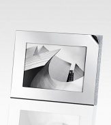 A modern and sophisticated frame stylishly blends the strong, sharp lines of stainless steel with a myriad of tiny faceted clear crystals. Wipe clean ImportedDIMENSION INFORMATION4 X 6 (6¾ X 8¾ overall)5 X 7 (7¾ X 9¾ overall)