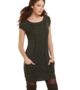 Be a knit wit in JJ Basics' adorable sweater dress. Pair with tights and boots for a sophisticated daytime look.