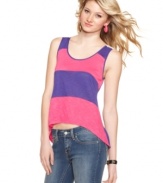 A crochet inset at the back adds instant artisanal cool to a striped and sporty top from Pink Rose, designed with fun in mind!