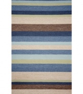 The Stripe Denim area rug is both modern in design and soft in its statement, lending a refreshing update. Neutral and cool tones make this pattern accessible to any room décor and its hand-tufted detailing makes it durable enough to withstand heavy traffic, indoors or out.