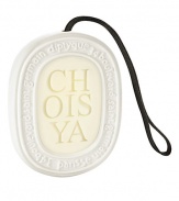 An innovative new way to scent your surroundings. Specifically designed for small spaces, like wardrobes and drawers. The porcelain pendent contains a highly scented hard wax palette that will gradually release its scent for 3-4 months or longer. The pendent is fitted with a ribbon for hanging purposes. Choisya (orange blossom), gives off a gentle, soothing fragrance that is radiant and fresh.