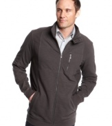 Layer up with this casual French terry zip-up from Calvin Klein for easy, simple style.