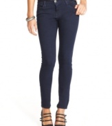 Sleek lines and a deep indigo wash make these skinny jeans from Celebrity Pink Jeans a total closet staple.