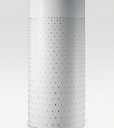 With a regal bearing, this elegant and modern design of fine bone china is adorned with a trellis pattern of platinum and sparkles with over 2200 hand-set Swarovski crystals.Bone chinaCrystals17H X 10W X 7.5DHand washImported