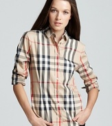 Embody true Burberry Brit elegance in this crisp and classic button-down. Pair with jeans or slacks, day or night.