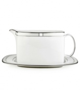 Leave it to kate spade to improve the traditional china pattern. Reminiscent of seed pearls, her signature monogram lends a lustrous accent to the Noel Alabaster collection.