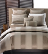 Complete the look of the Wide Stripe Bronze bed with sophistication. This Hotel Collection bedskirt adds a touch of luxury with its subtle metallic sheen.