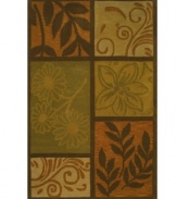 Pretty panels filled with bold tones and warm florals help this Dalyn area rug impart a strong presence in any space. Hand-tufted in India using soft, thick-pile wool for an incredible feel underfoot.