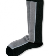 2-tone boot sock with piping detail by Timberland is made with full cushion footbed for all day support and cotton for all day comfort.