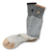 Great looking tonal boot socks by Timberland will keep your feet warm and cozy with its full terry interior and comfortable with its arch support.