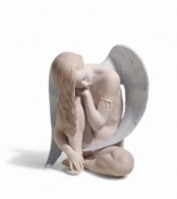 The poetic silhouette and graceful shape of this figure make it a truly touching piece. With flowing locks of hair cascading down her body and a telling expression on her face, this figures possesses a unique sensibility.