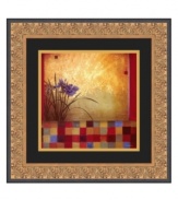Inspired by his bright, lively home in British Columbia, artist Don Li-Leger combines a calming still life with blocks of eye-catching color. Frame features an elegant scroll motif embossed in radiant gold.