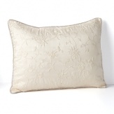 Dreamy cream on cream, the detailed floral embroidery on this Lauren by Ralph Lauren decorative pillow brings heirloom luxury to your decor.