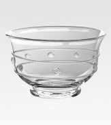 This quintessential centerpiece bowl is stunning within any space, the perfect vessel for any display.Lead-free glassDishwasher safe, gentle cycleFour quart capacityImported