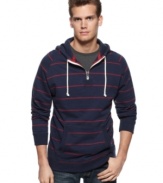 With a sporty quarter-zip style, this hoodie from Club Room gets your casual style on lock.