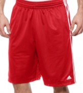 Let's play ball! You'll be ready to step out on the court in comfort in these mesh athletic shorts from adidas.