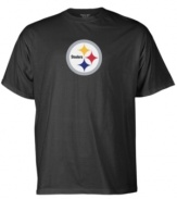 Cheer on the Steelers to another Super Bowl win in this logo T shirt from Reebok. (Clearance)