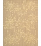 Enhance your living area with the beautiful look and sheen of Nourison's Capri rug. Woven of a blend of fine wool with Nourison's signature light-reflecting Luxcelle(tm) fibers, the luminous rug features a delicate leafy design across a soft sand-hued background.