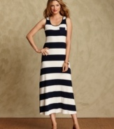 Tommy Hilfiger's striped maxi dress is surprisingly versatile, thanks to a universally flattering silhouette and classic stripes. Pair it with a chunky sweater for chilly days or wear it alone when the weather is warm.