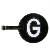 Give me a G! This big, easy-to-spot luggage tag is personalized with your initial, giving your bags an identity and helping them stand out on the luggage carousel.