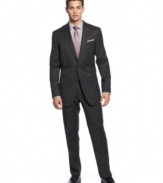 Clock in without losing your edge. This slim-fit microstripe suit from Bar III keeps your cool intact.
