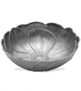 Petal to the metal. Mikasa's Botanical Flower serving bowl creates a fresh presentation with lifelike texture and shaping in radiant nickel plate.