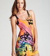 Infuse color into your sleepwear with this racerback chemise from Josie, printed in a bright abstract design.