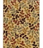 Branch out. The Sphinx Amelia area rug features a vibrant foreground of boldly colored foliage in woodland browns, rustic reds and other natural hues. Machine woven from stain-resistant polypropylene, this piece is ideal for kids, pets and high traffic areas.